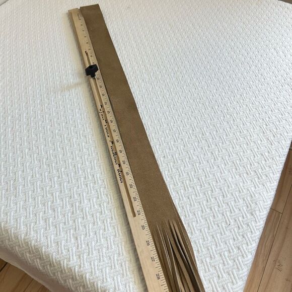 Vintage Anne-X Women’s Small Tan Leather Western Fringe Belt 29” Length BOHO - Picture 7 of 11